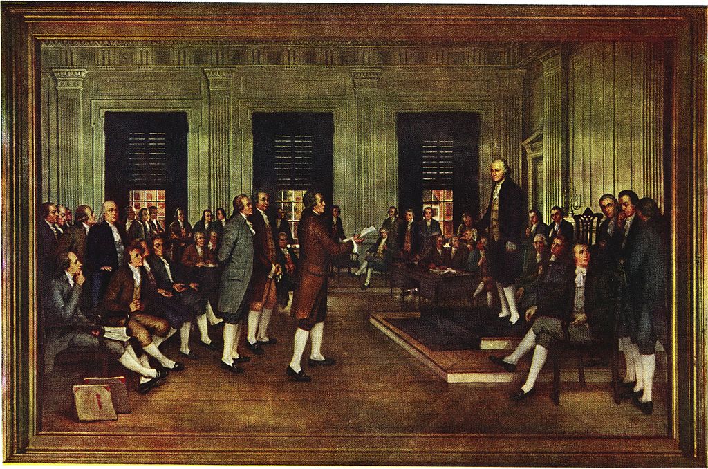 "The Adoption of the U.S. Constitution in Congress at Independence Hall, Philadelphia, Sept. 17, 1787"