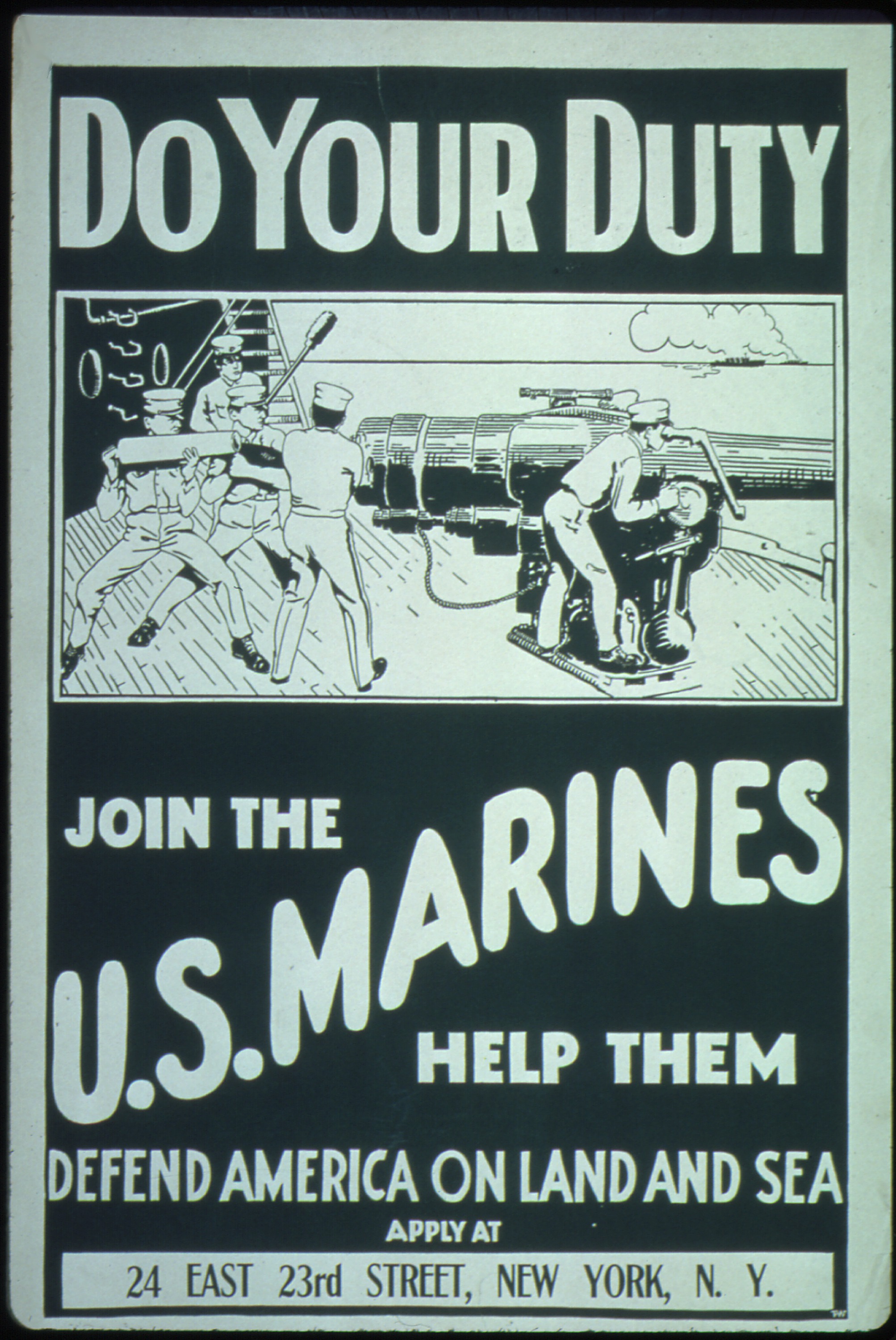 A vintage U.S. Marine Corps poster. 