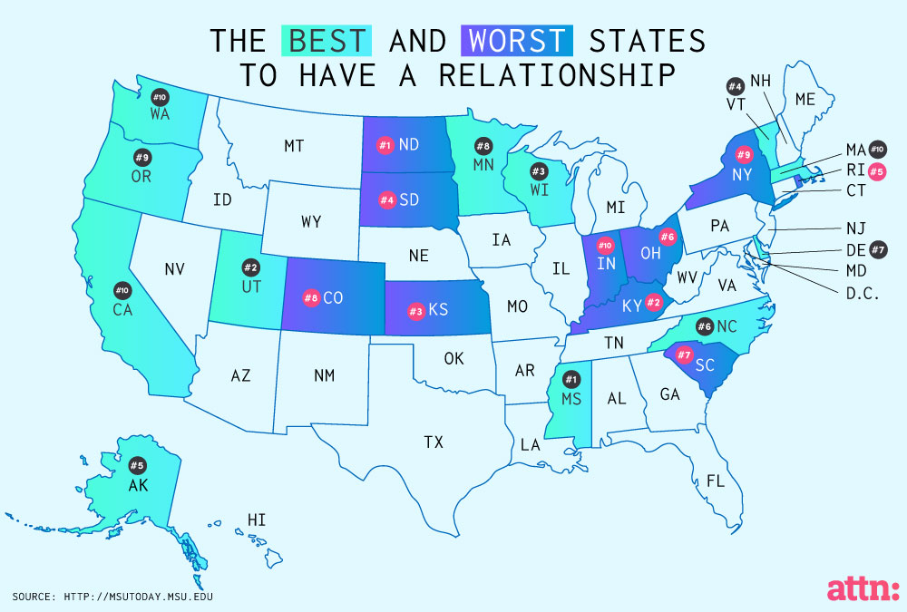 The Best and Worst States for Relationships