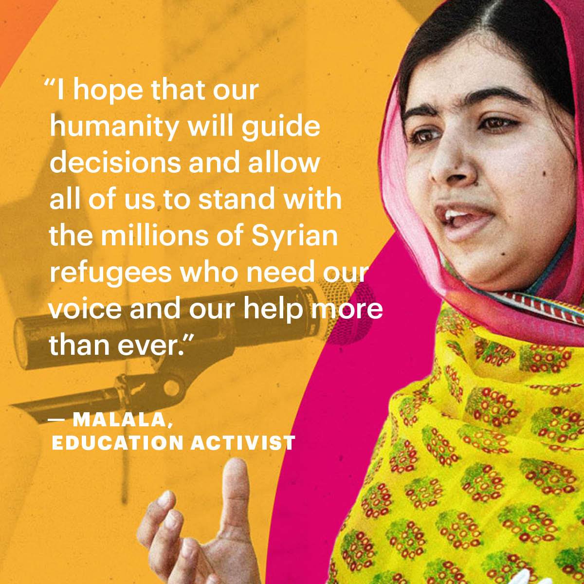 Malala Yousafzai speaks out against world's response to refugee crisis