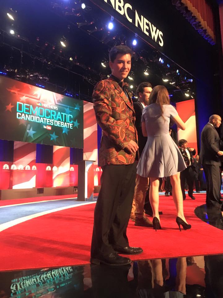 Louis Shenker at the democratic debate in South Carolina