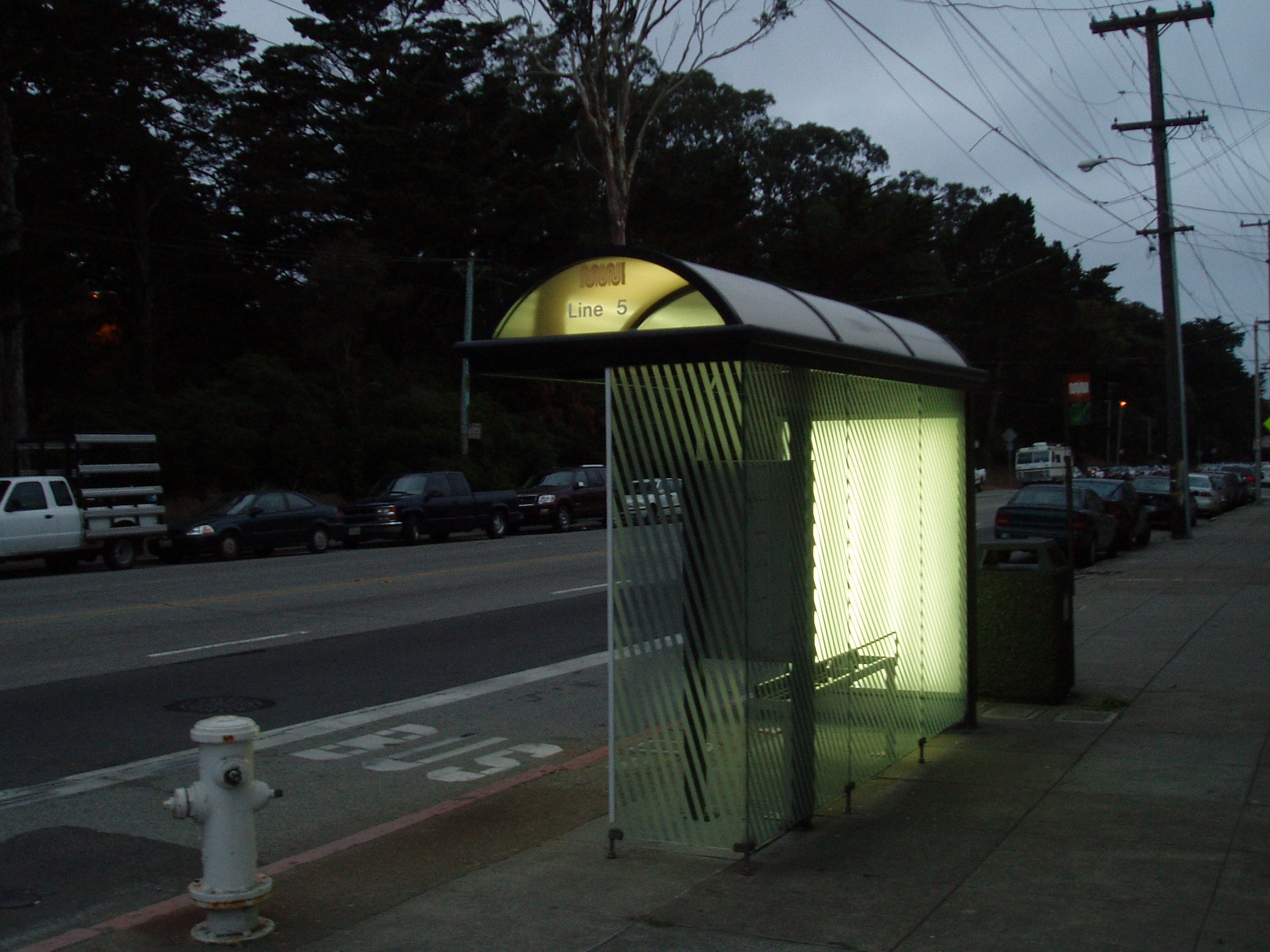 Lighted Bus Shelter