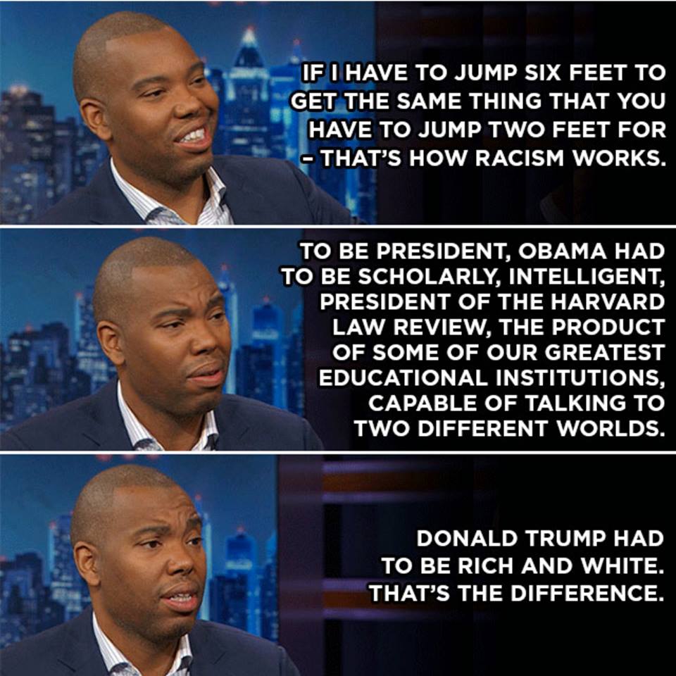 "Daily Show" interview with Ta-Nehisi Coates. 