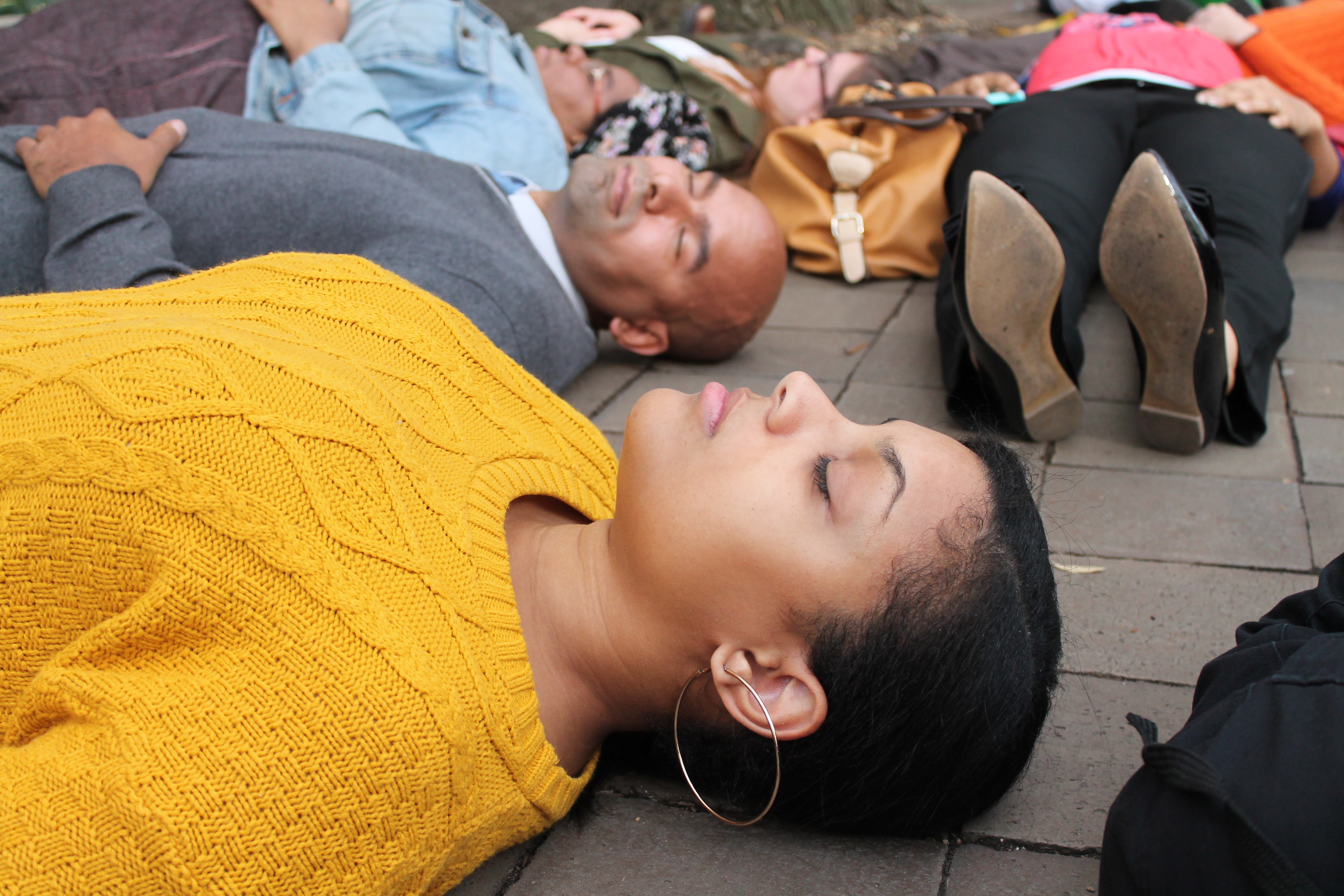 HANDS UP WALK OUT Rally DIE-IN organized by Erika Totten in front of the Department of Justice (DOJ) at 901 Pennsylvania Avenue, NW, Washington DC on Monday afternoon, 1 December 2014 (By Elvert Barnes Protest Photography Algernon "Jay" Cooper III)