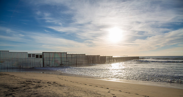 The US Border Fence at the Pacific Ocean