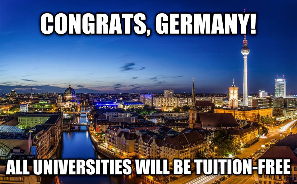 Congrats Germany! All universities will be tuition free meme