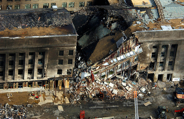 The Pentagon after the 9/11 attacks. 