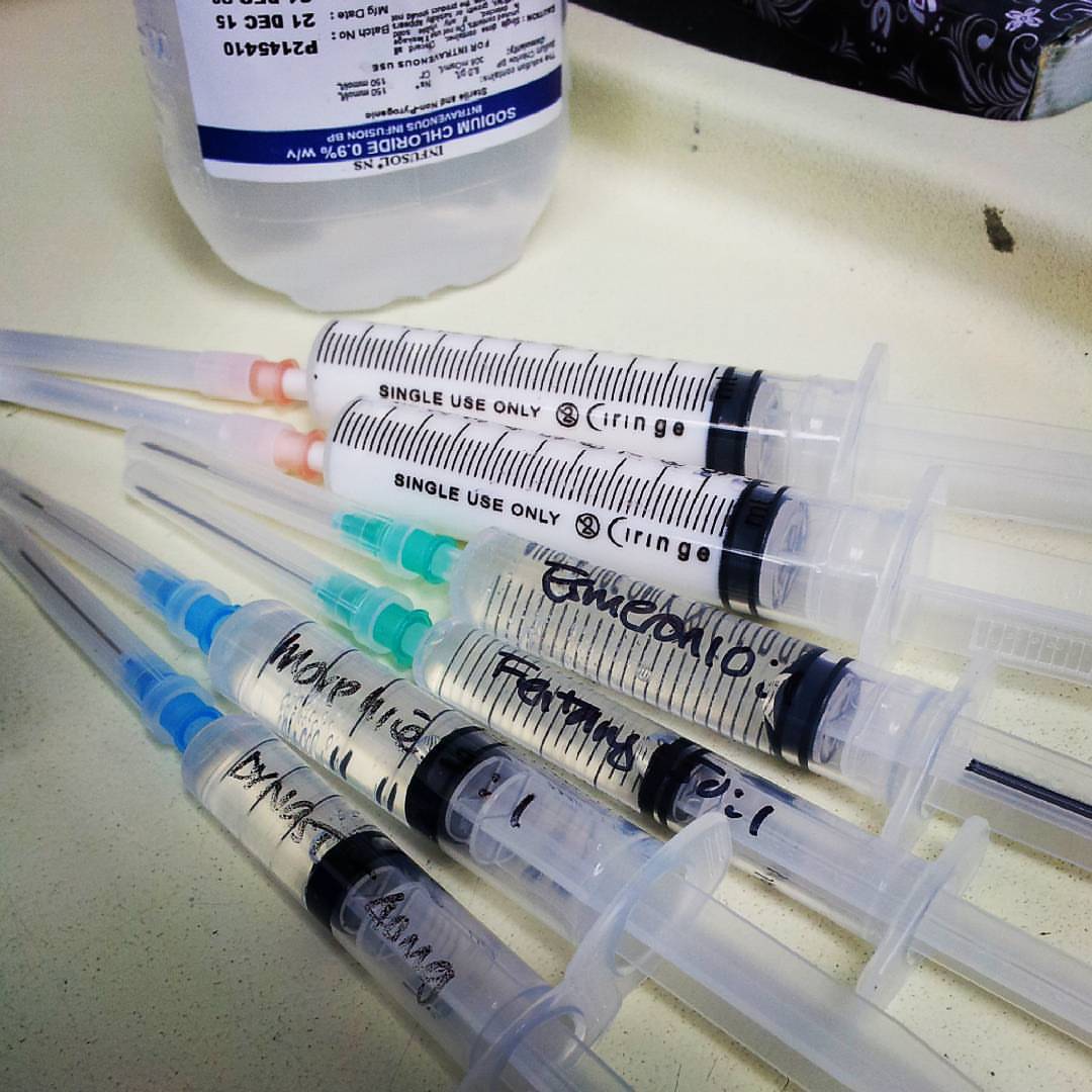 various drug syringes