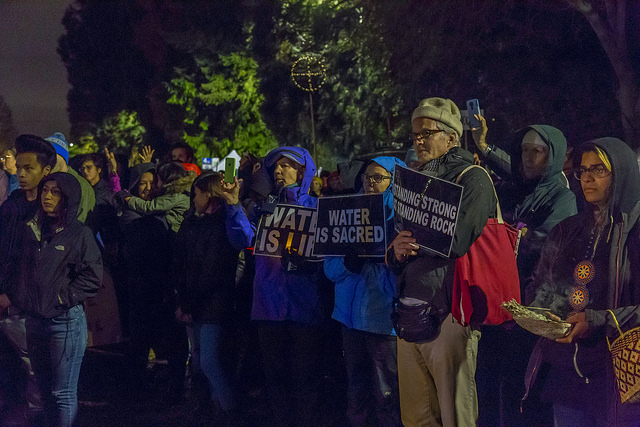 Vigil in Seattle, Washington in support of the Standing Rock Sioux.
