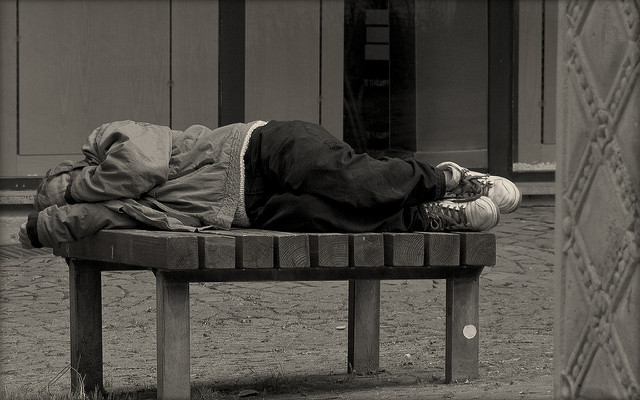 Homeless Man Asleep