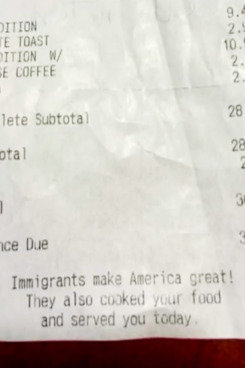 Receipt from Plaza Cafe Southside in Santa Fe. 
