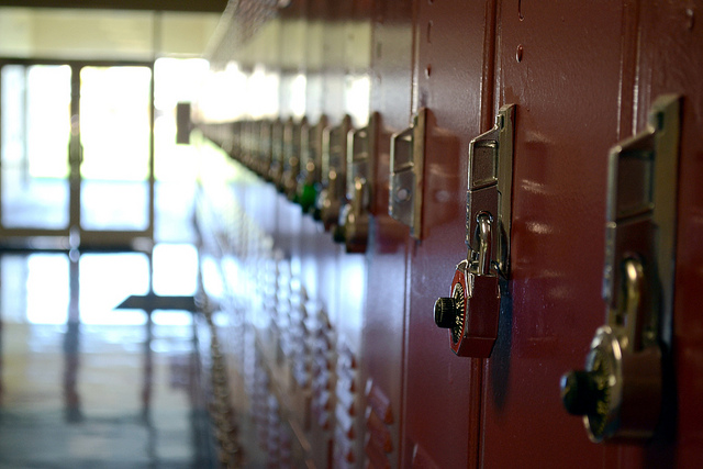 Lockers at school. 