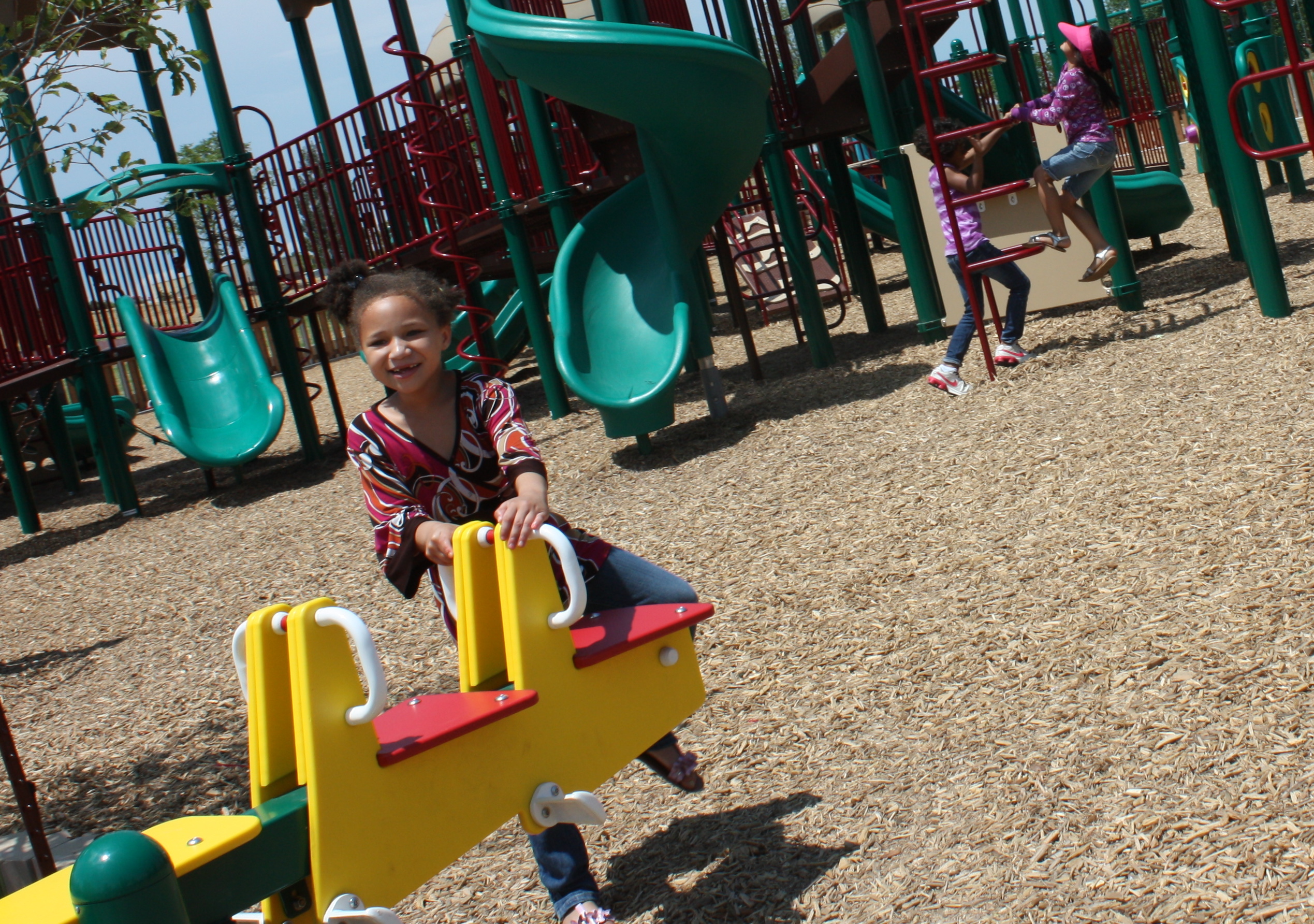 Child playing on the playground