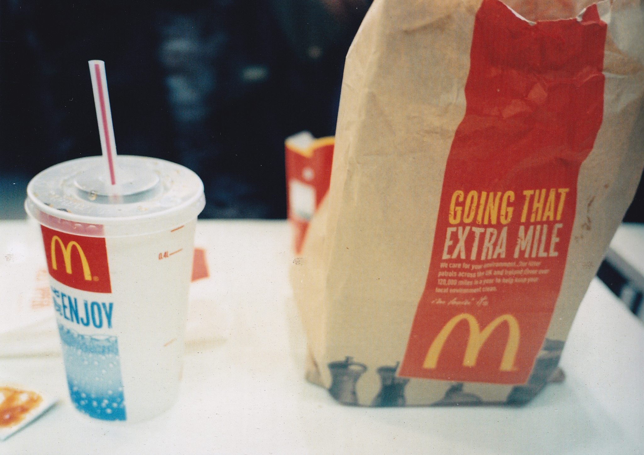 McDonalds bag and drink