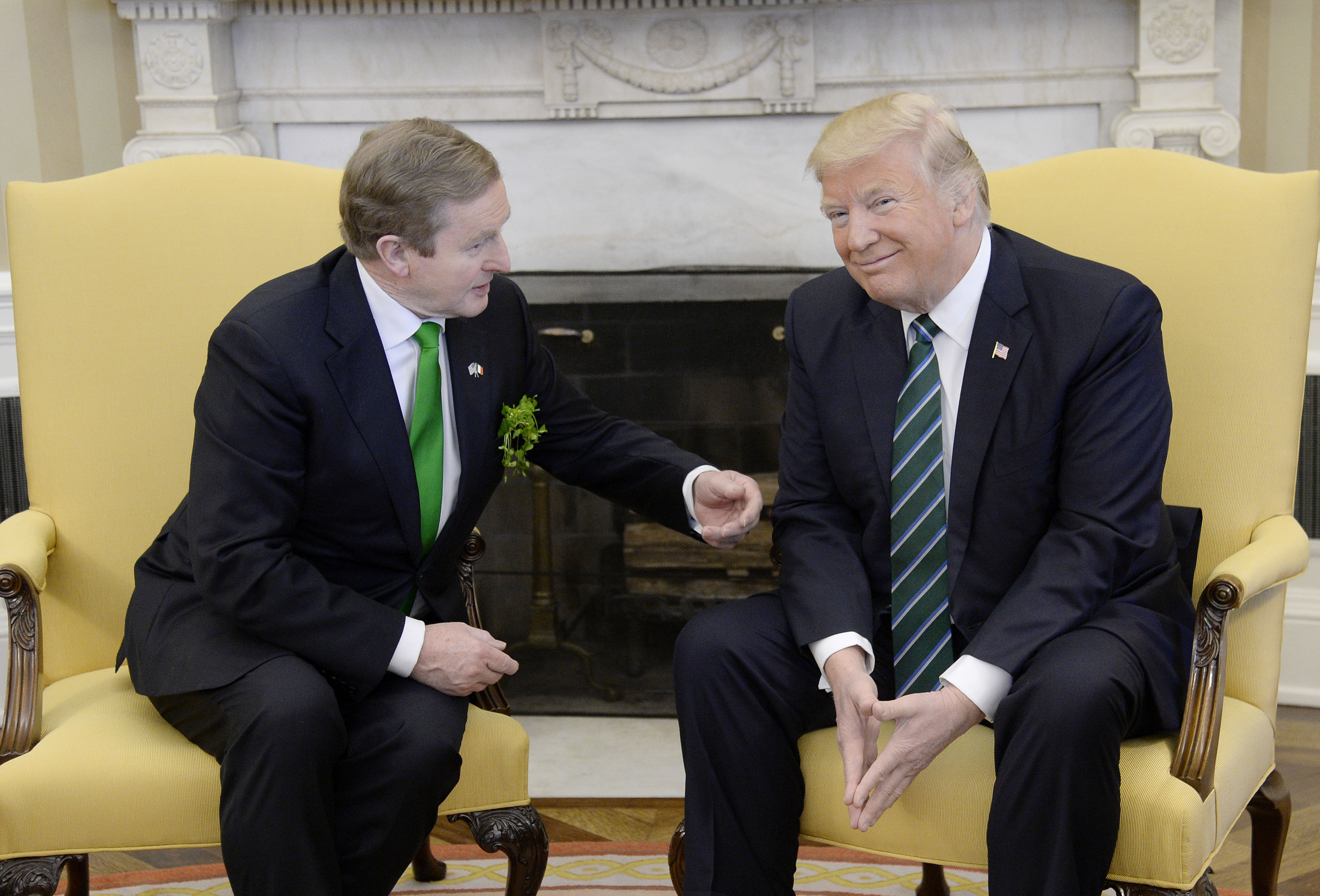 President Donald Trump meets with Ireland's Taoiseach Enda Kenny in the Oval Office. 