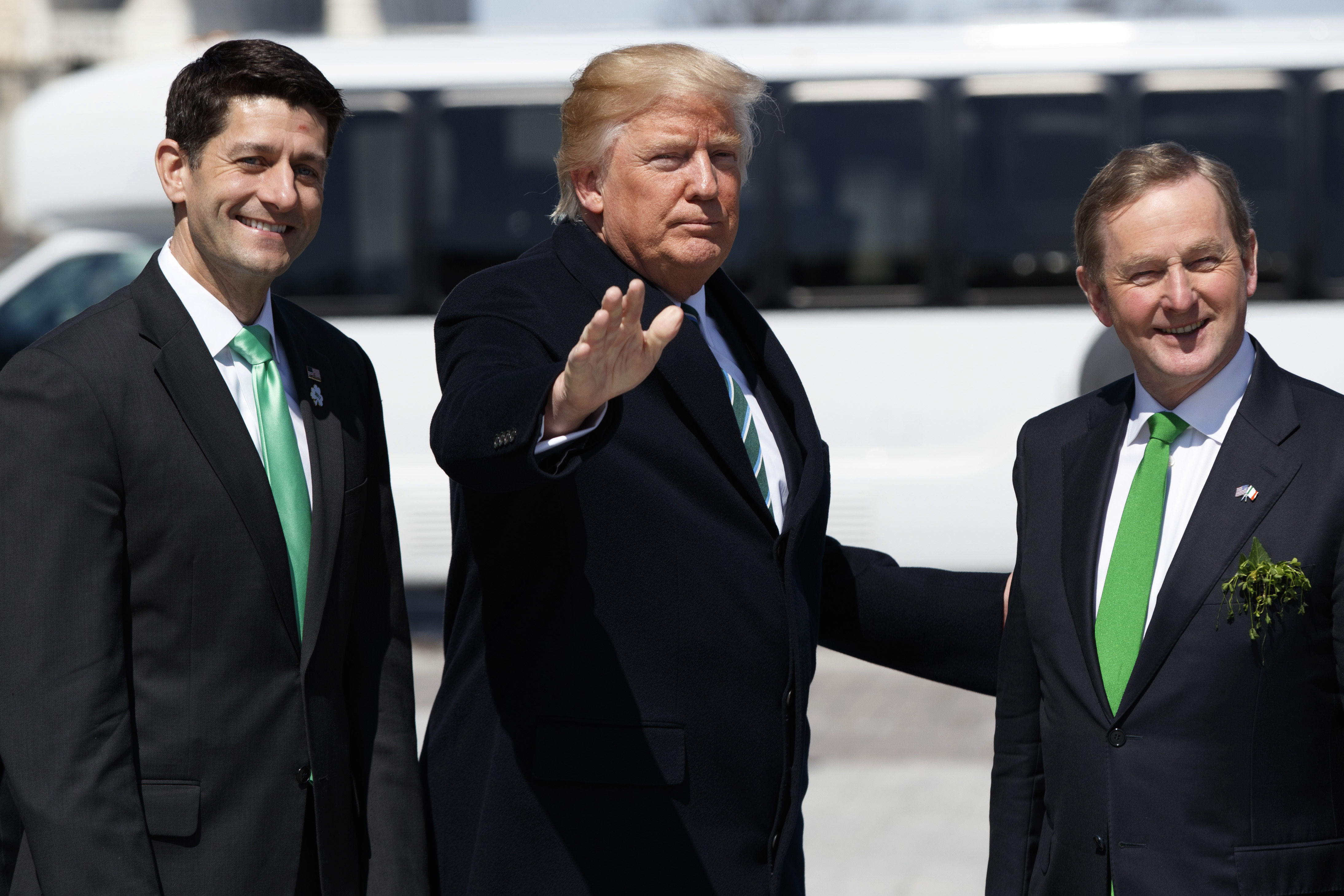 Donald Trump, Enda Kenny, and Paul Ryan in Washington, D.C. 