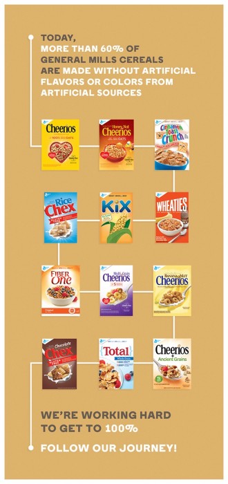 General Mills artificial flavor removal from cereals