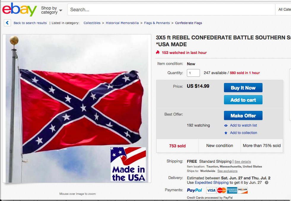 Confederate flag on eBay