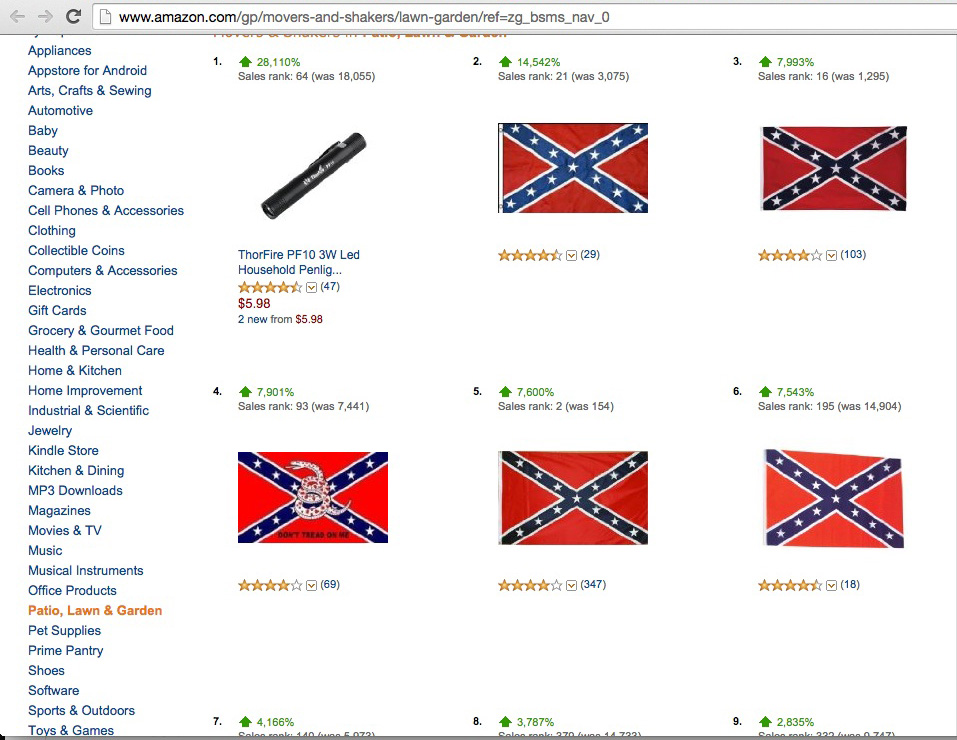 Confederate Flag for sale on Amazon