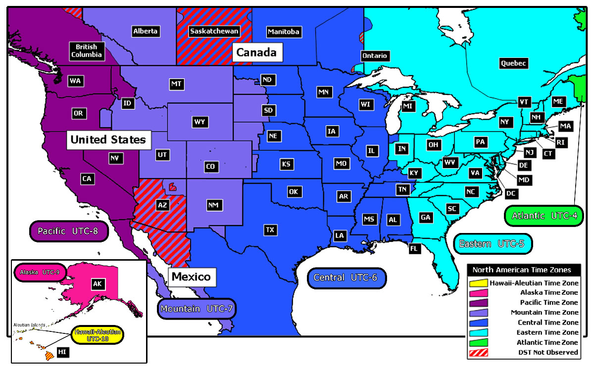 Daylight Saving Map