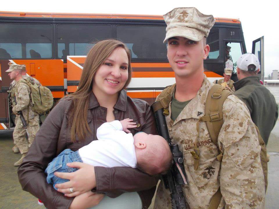 Stephen Mader and his family while he served in the U.S. Marine Corps. 