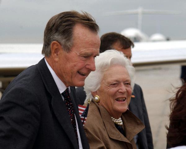 President George H.W. Bush and his wife Barbara Bush. 