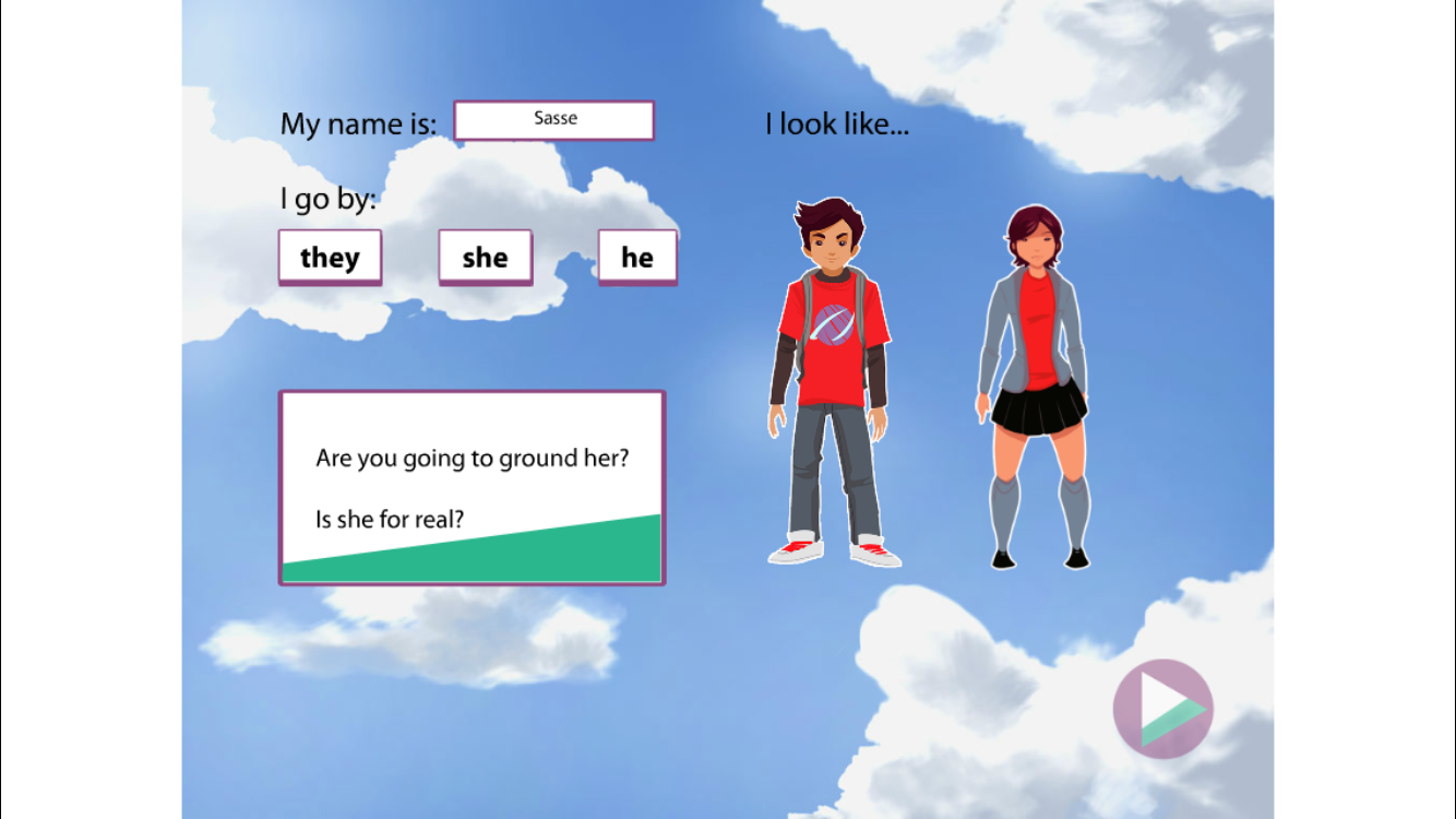  Players can choose their gender presentation and pronouns in LongStory.