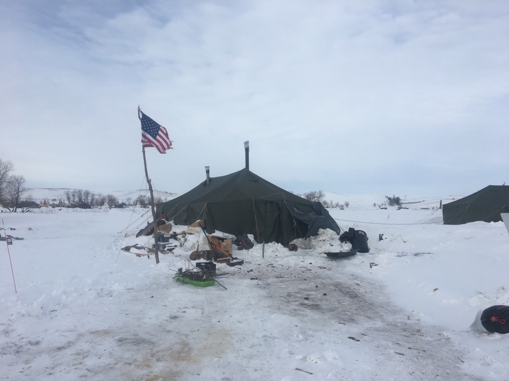 A tent at the Standing Rock camps. 