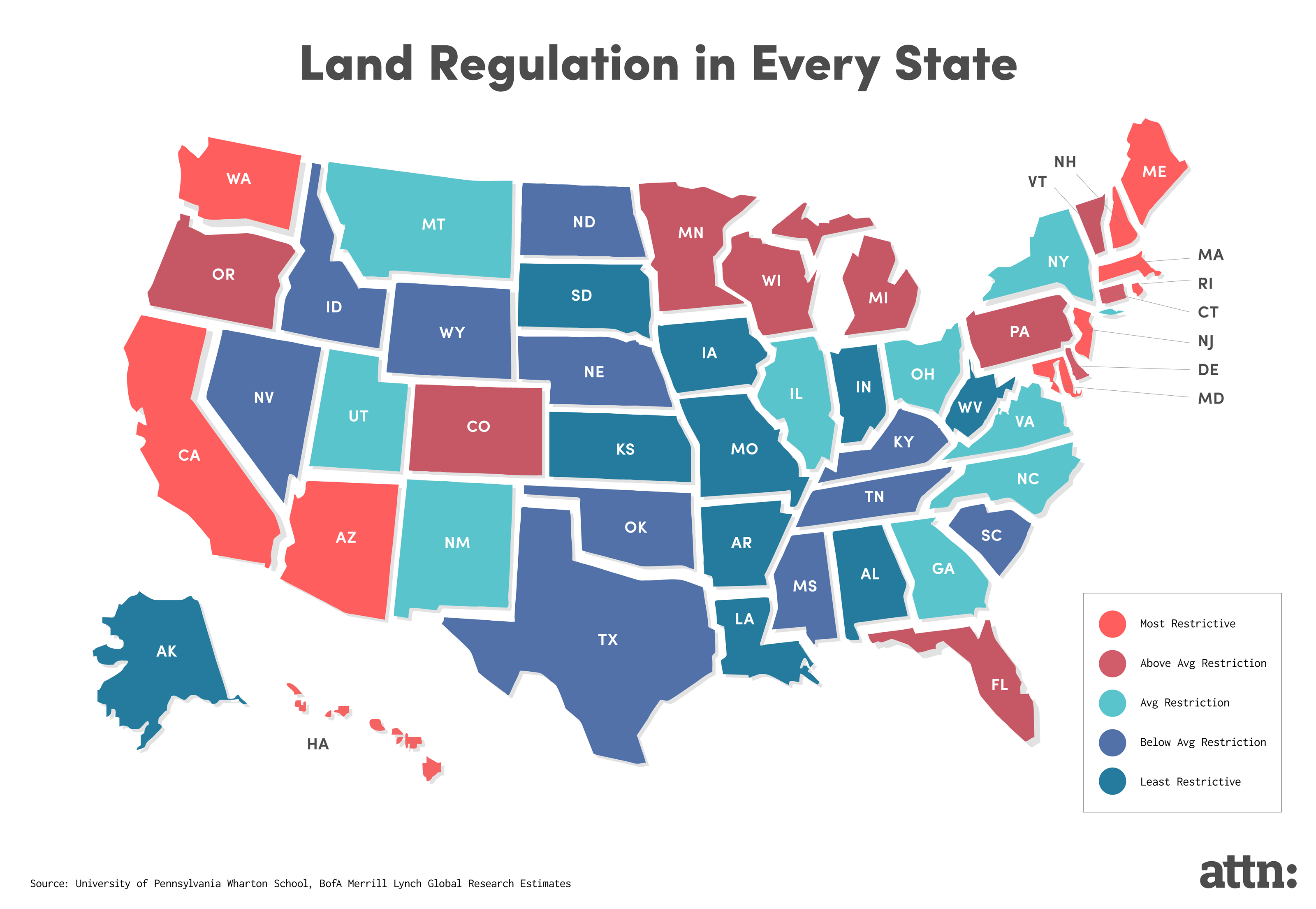 Land Regulation Cost Map
