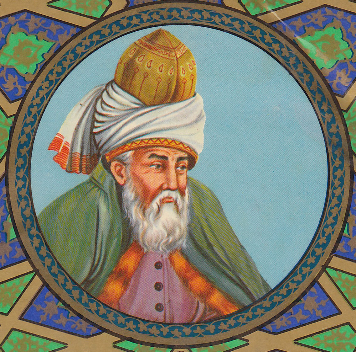 Artist depiction of Rumi. 