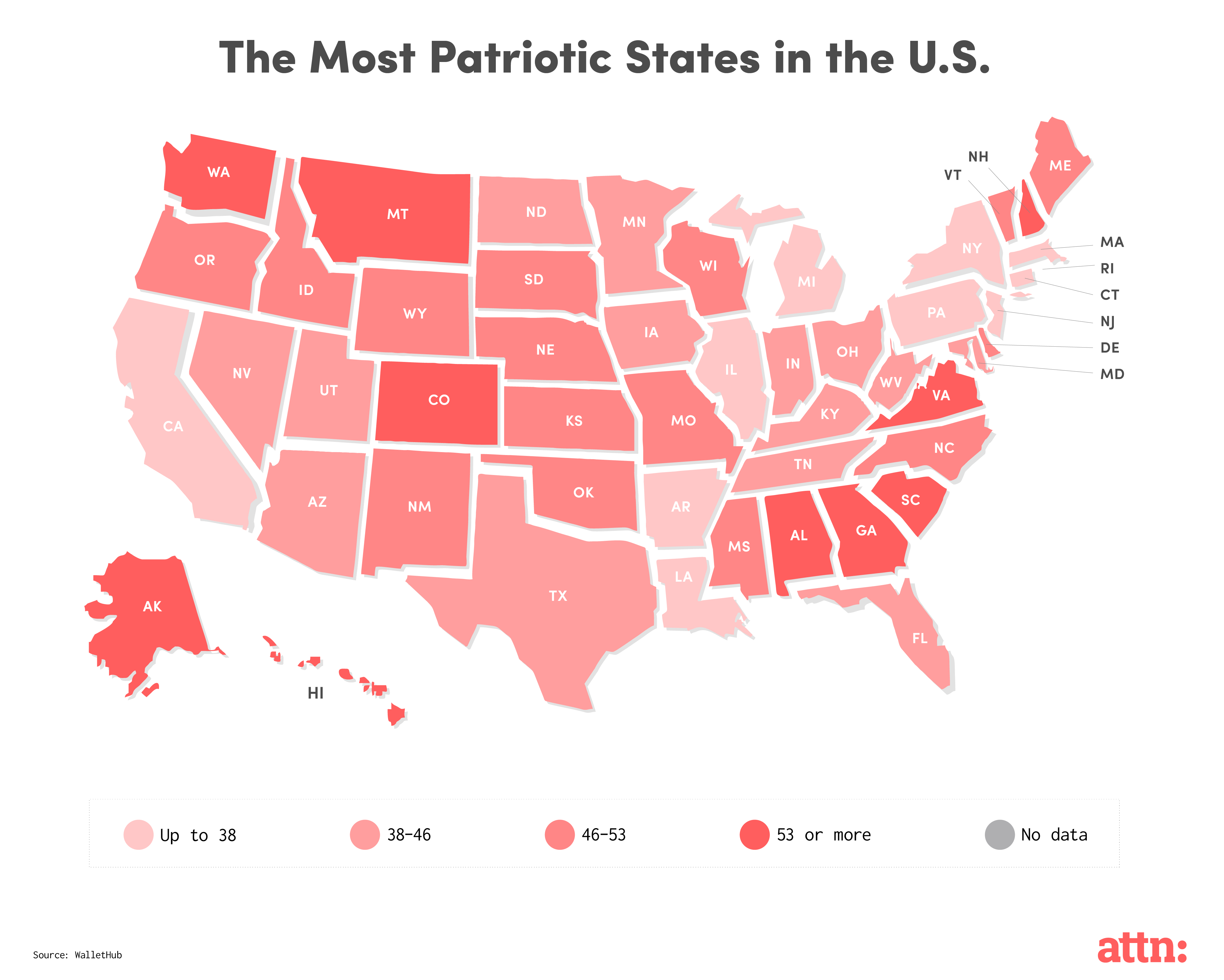 Here Are The Most And Least Patriotic States In The U S Arg Image | My ...