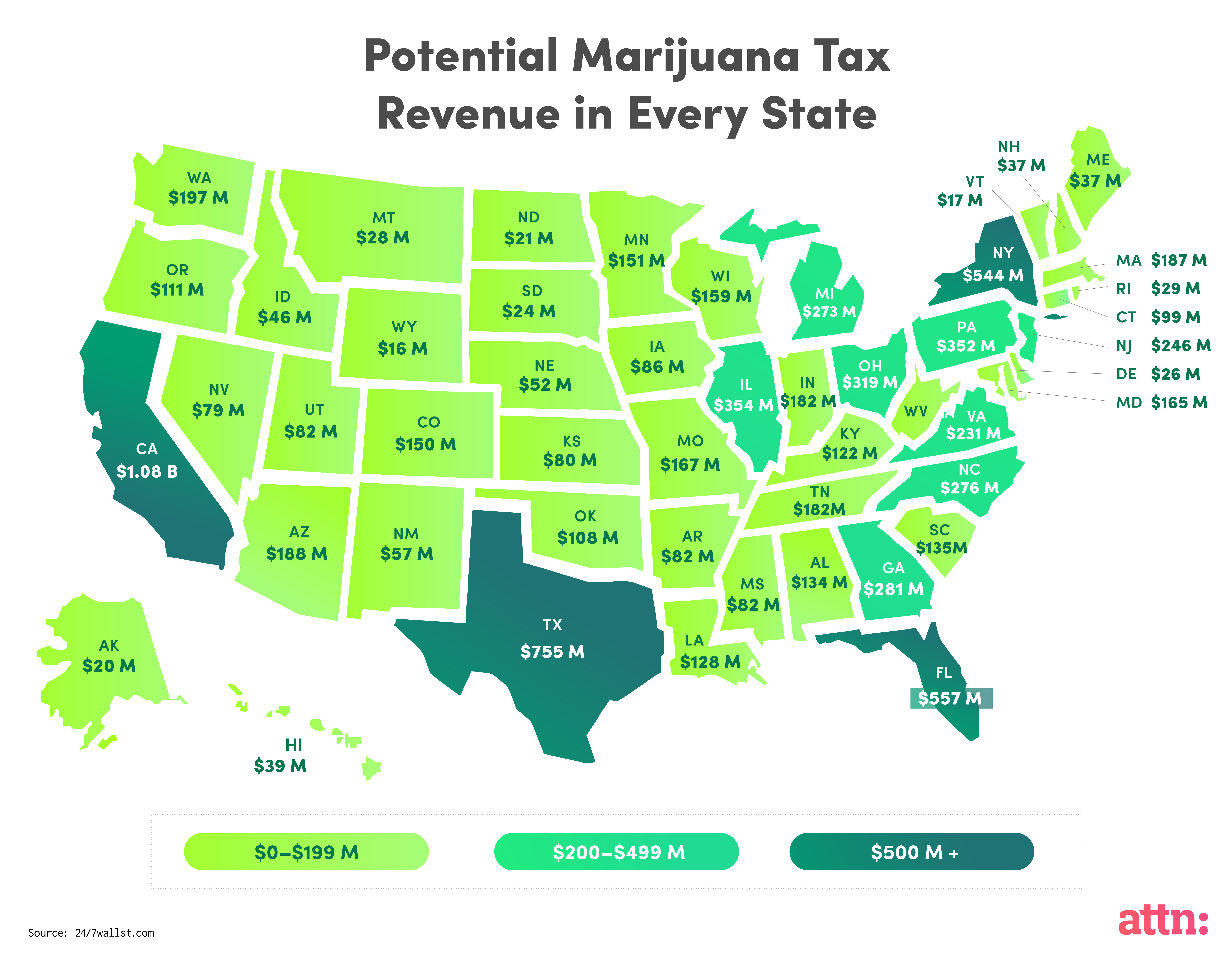 How Much Money Each State Could Make from Legal Weed ATTN How Much Money Each State Could Make from Legal Weed ATTN