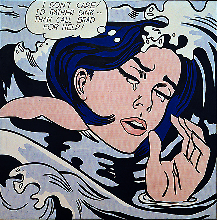 Drowning Girl by Lichtenstein