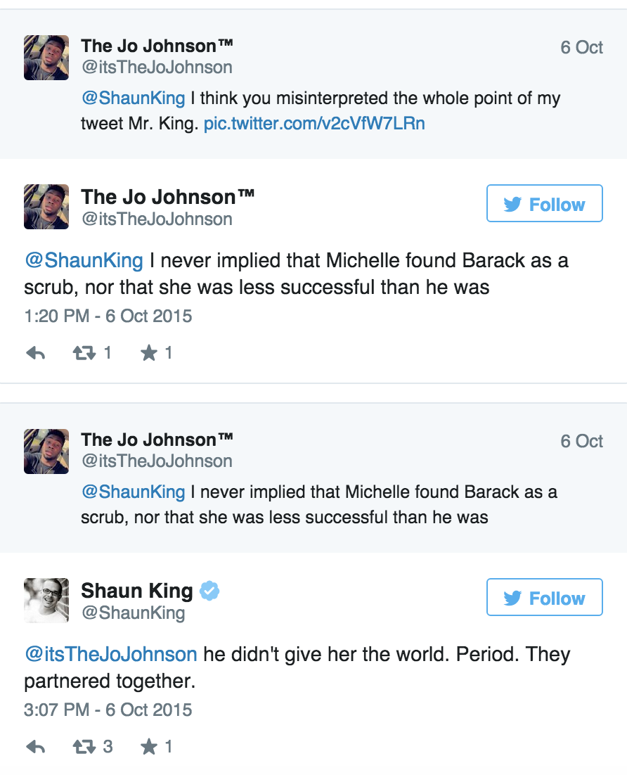 Shaun King Jo Johnson Twitter Disagreement