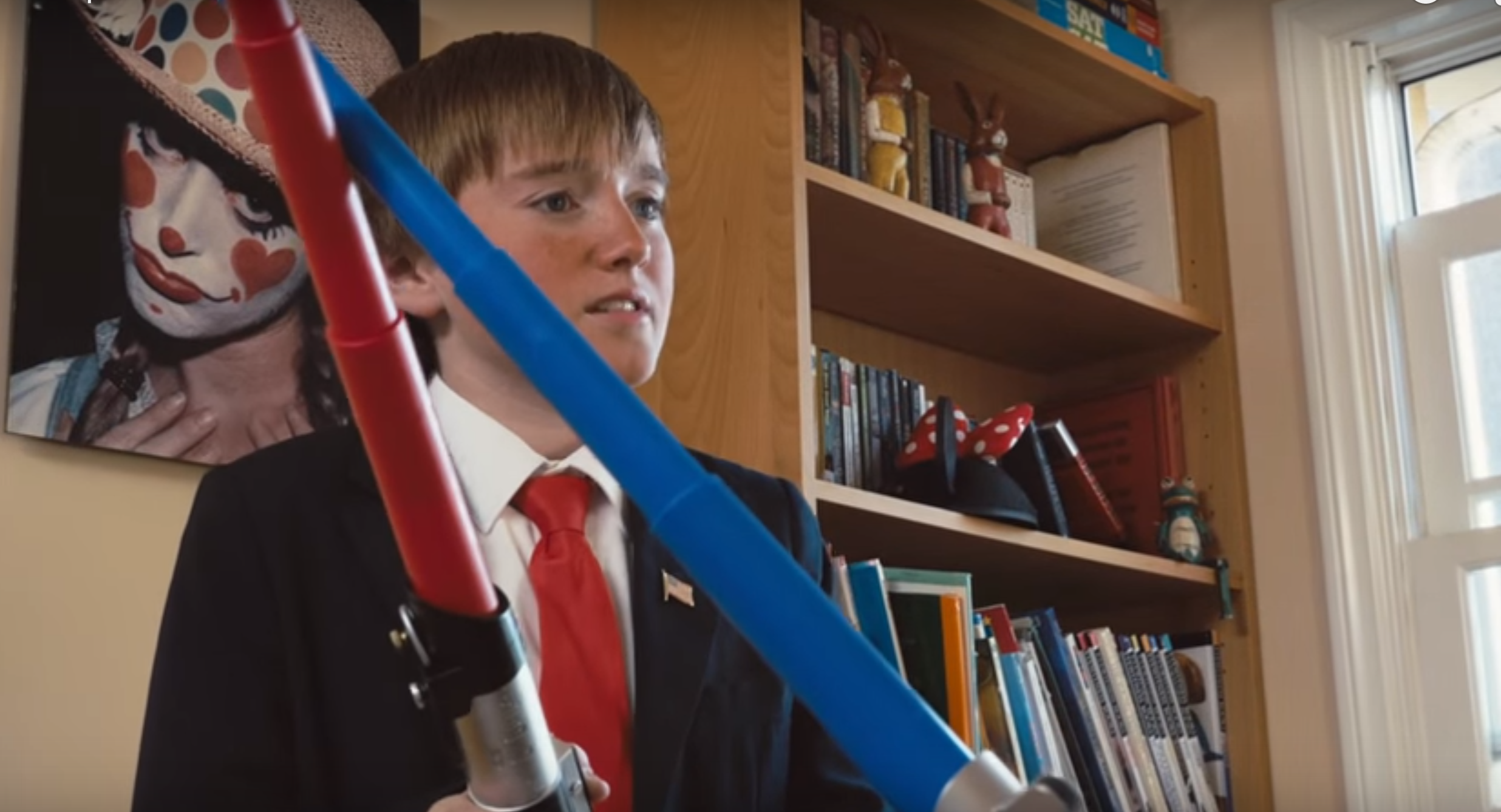 'Trump Kid' Plays With Lightsabers 