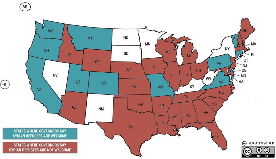 Where State Governors Stand on Accepting Syrian Refugees