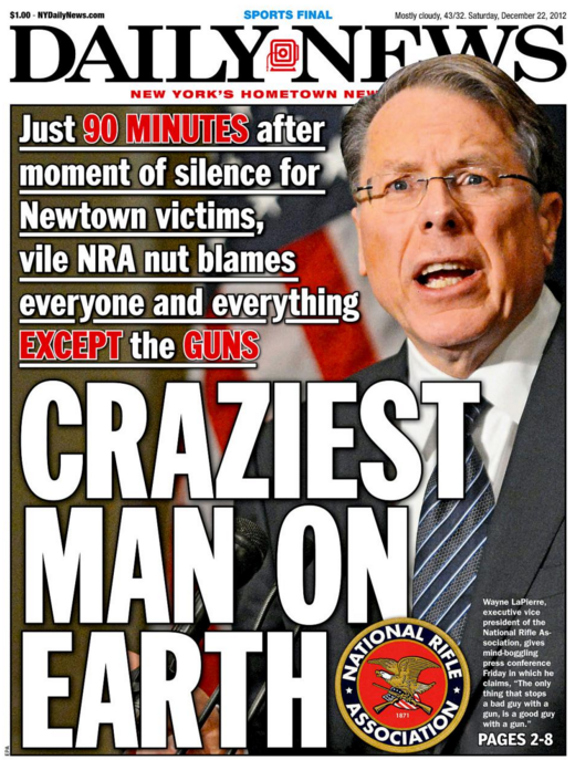 New York Daily News front page after Newtown 