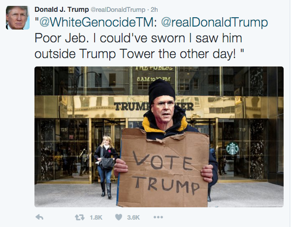Trump retweets racist account