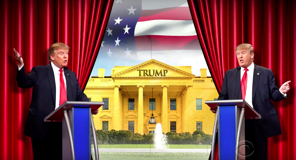Donald Trump vs. Donald Trump debate on "The Late Show"