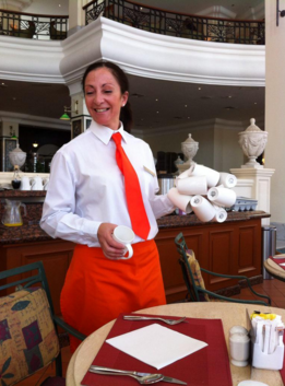 smiling waitress