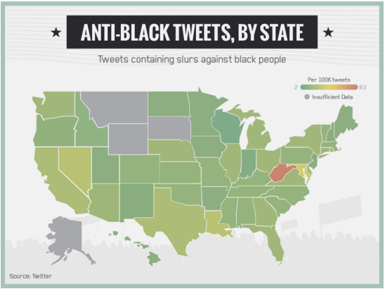 racist tweets map