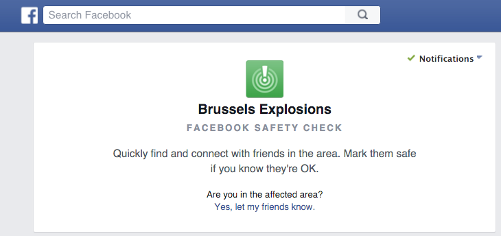 Facebook security check for Brussels