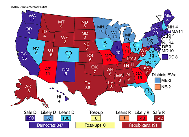 Larry Sabato's Electoral College Map 