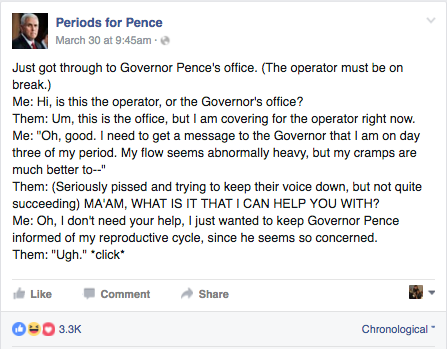 Woman Trolling Pence