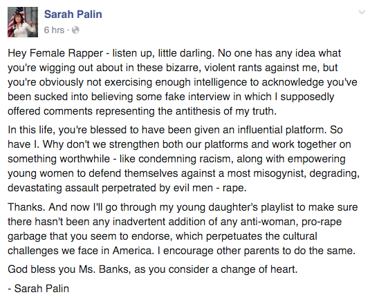 Sarah Palin's Response