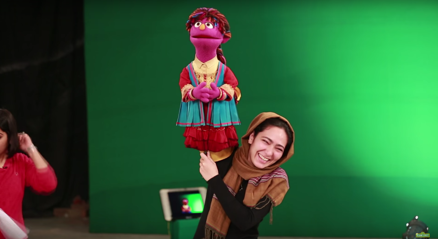 Zari Afghani muppet on Sesame Street