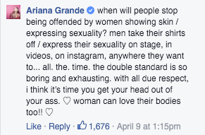 Facebook comments Ariana Grande