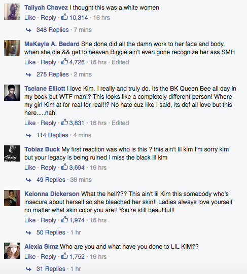 Lil Kim Facebook comments