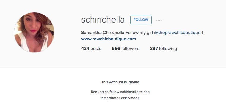 Samantha Chirichella's Instagram