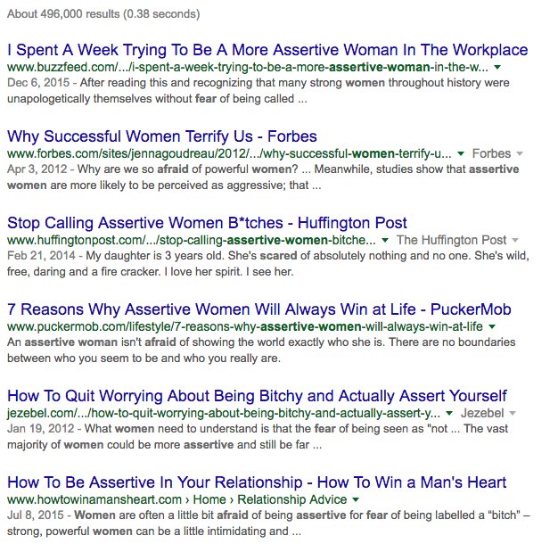 google assertive women results